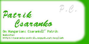 patrik csaranko business card